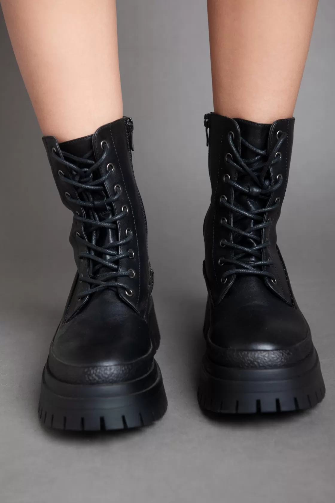 Boots*BREE Army Lace Half Boot - Black