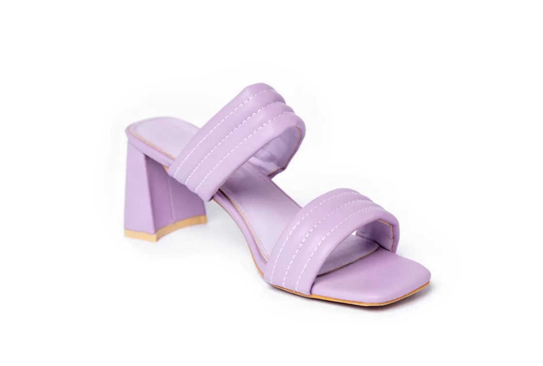 Sandals*BREE BAMBI Strap Chunky Heels - Sandal Heels - Purple