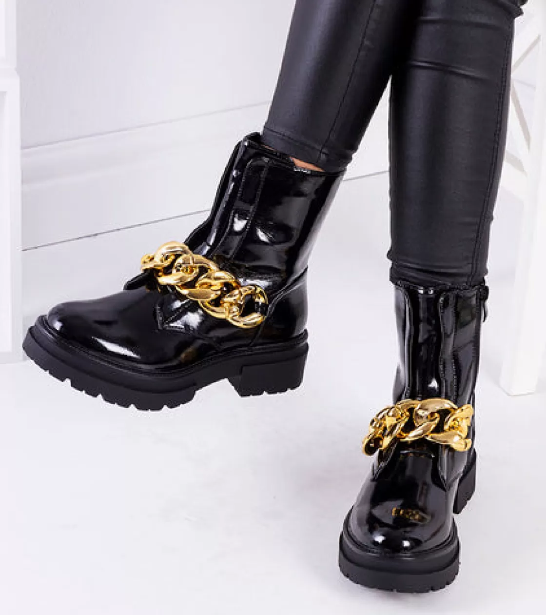 Boots*BREE Black Patent Leather Insulated Boots