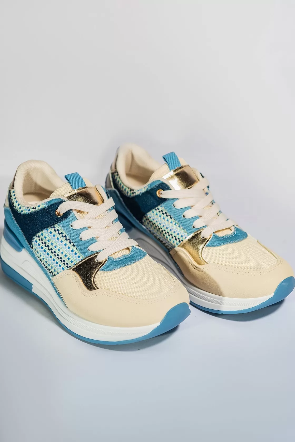 Sneakers*BREE Bohoo Pattern Sneakers - Blue