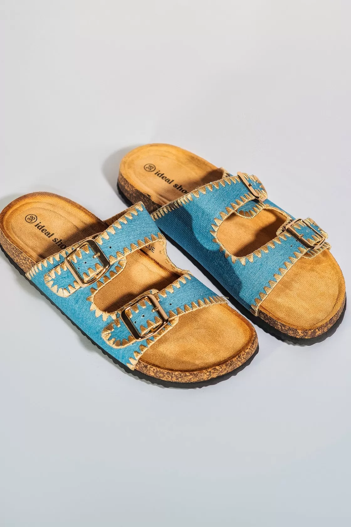 Slippers*BREE zy Old School Slipper - Light Blue