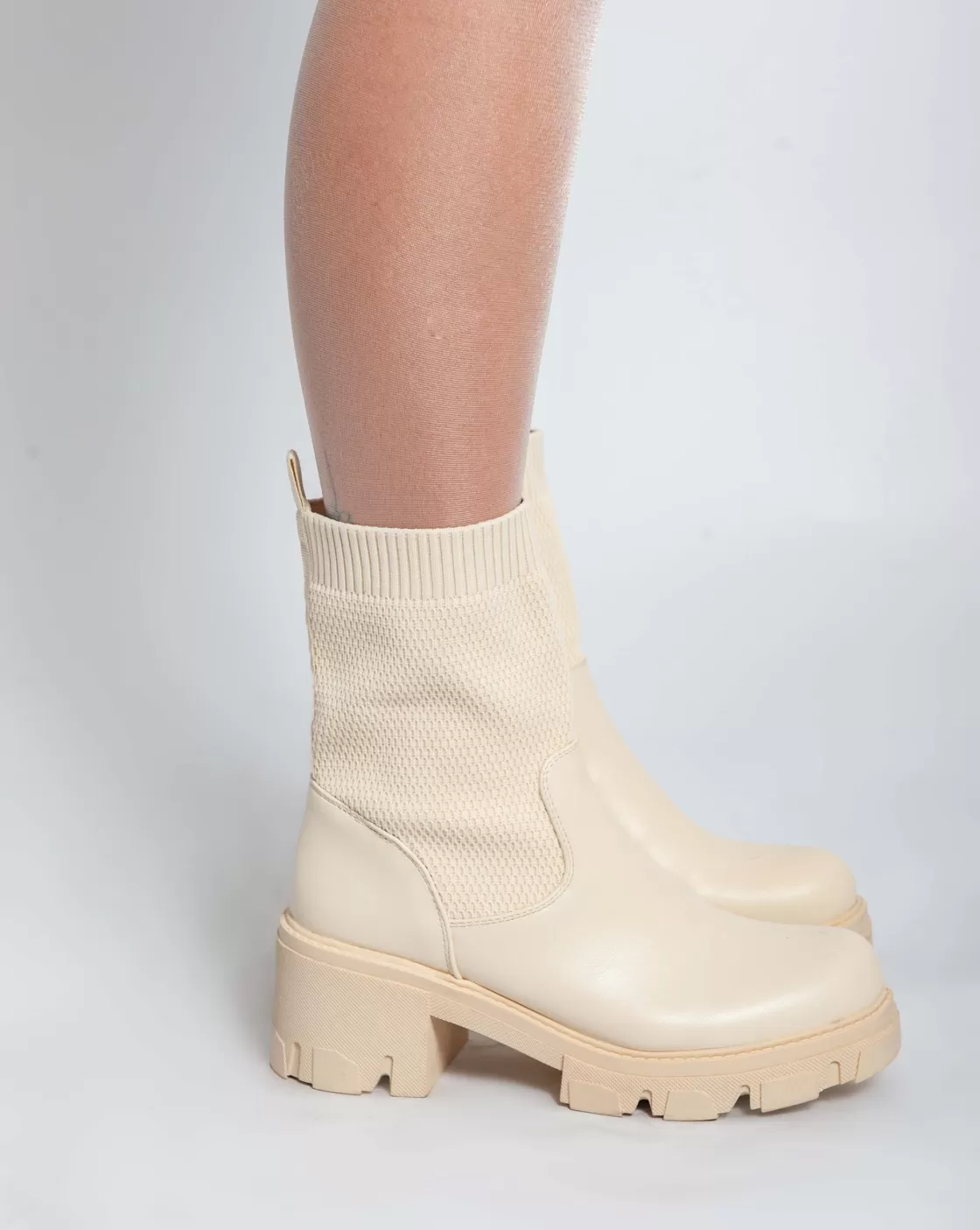 Boots*BREE Chunky Ankle Boots - Beige