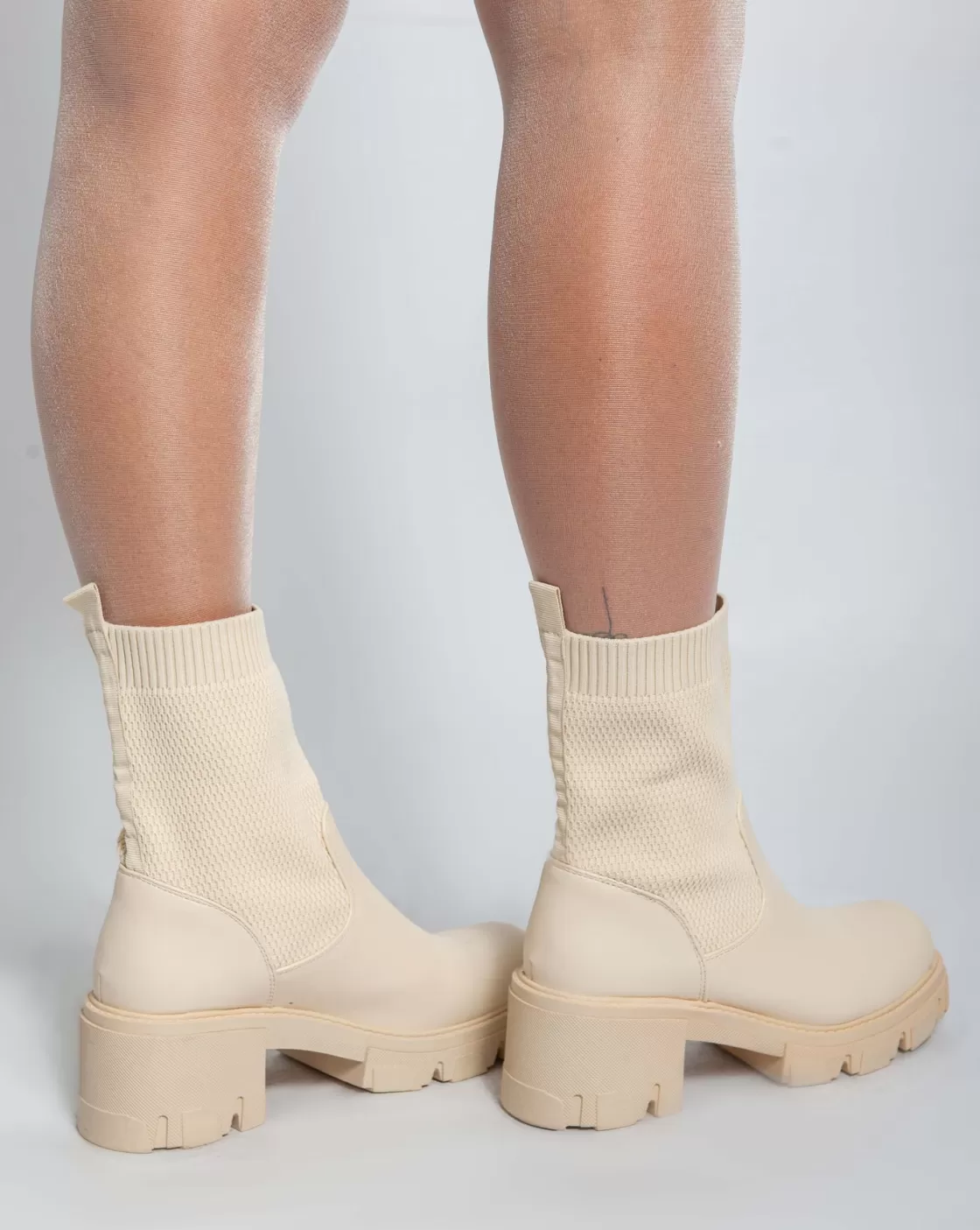 Boots*BREE Chunky Ankle Boots - Beige