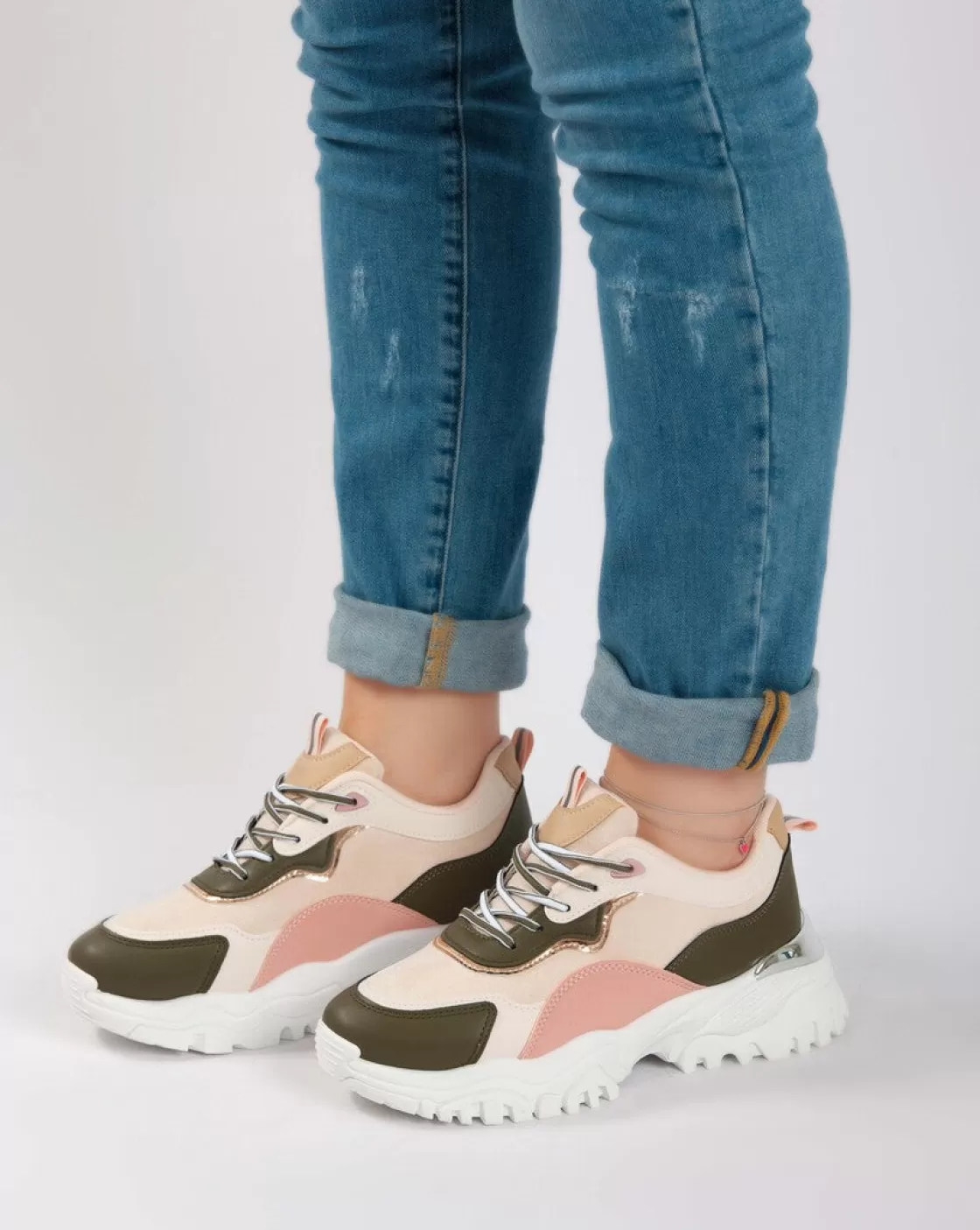 Sneakers*BREE Chunky High Sneakers - Khaki