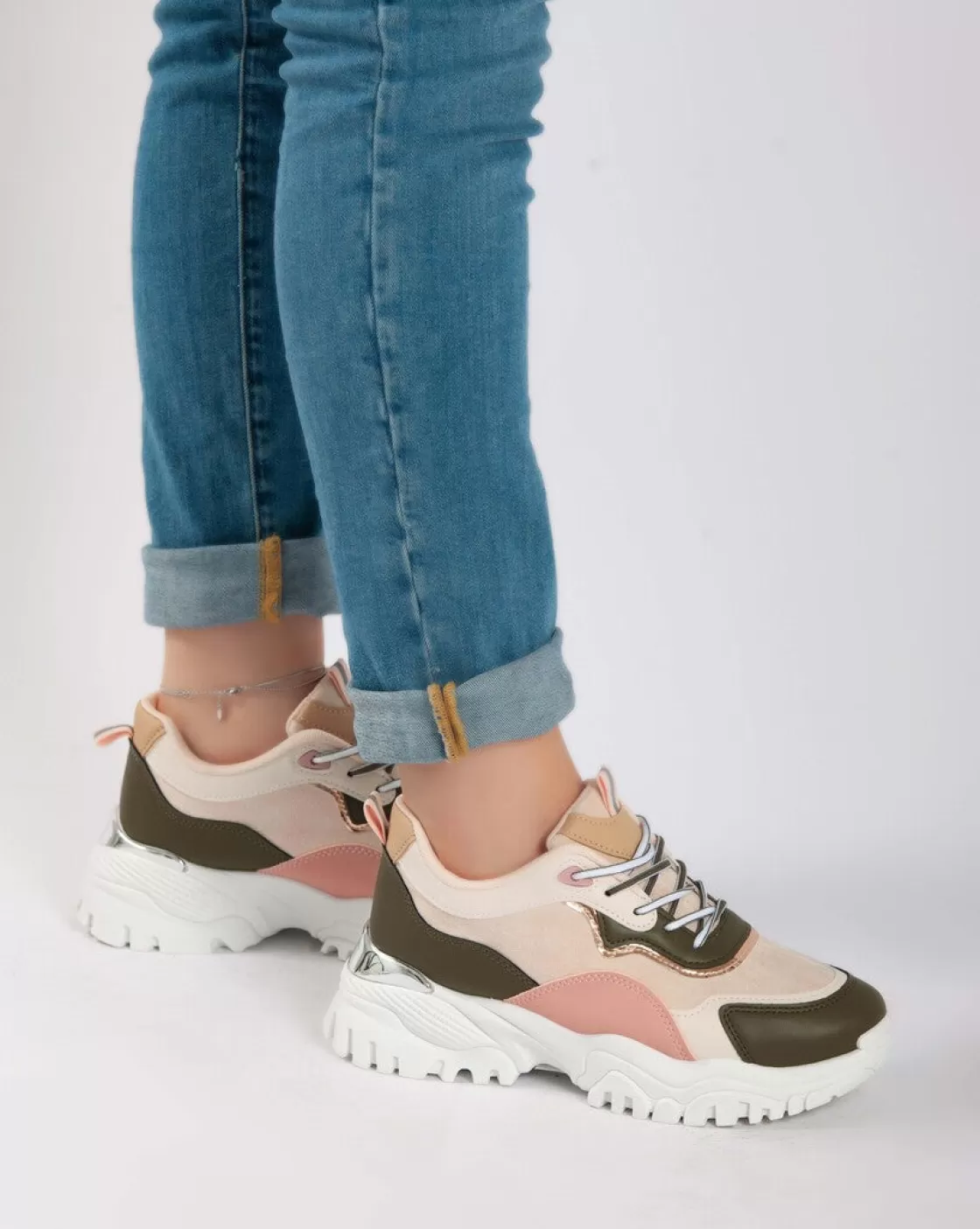 Sneakers*BREE Chunky High Sneakers - Khaki