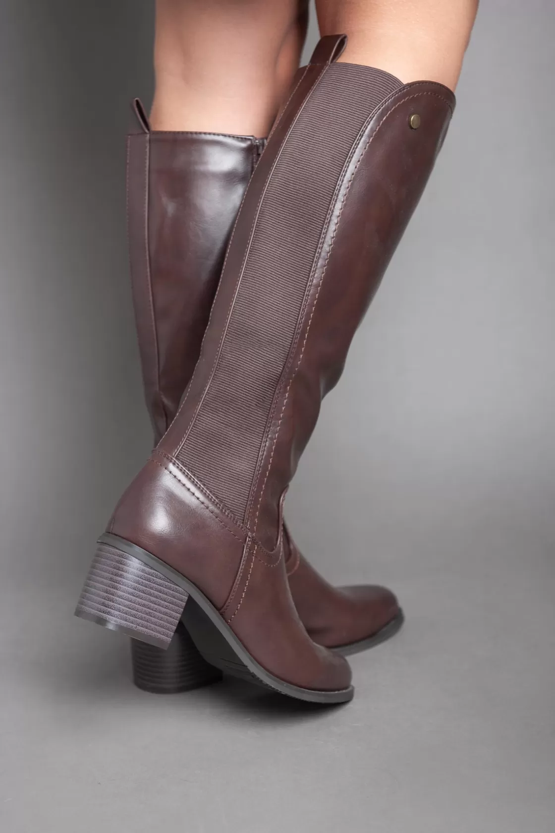 Boots*BREE Cowboy Knee Boot - Brown