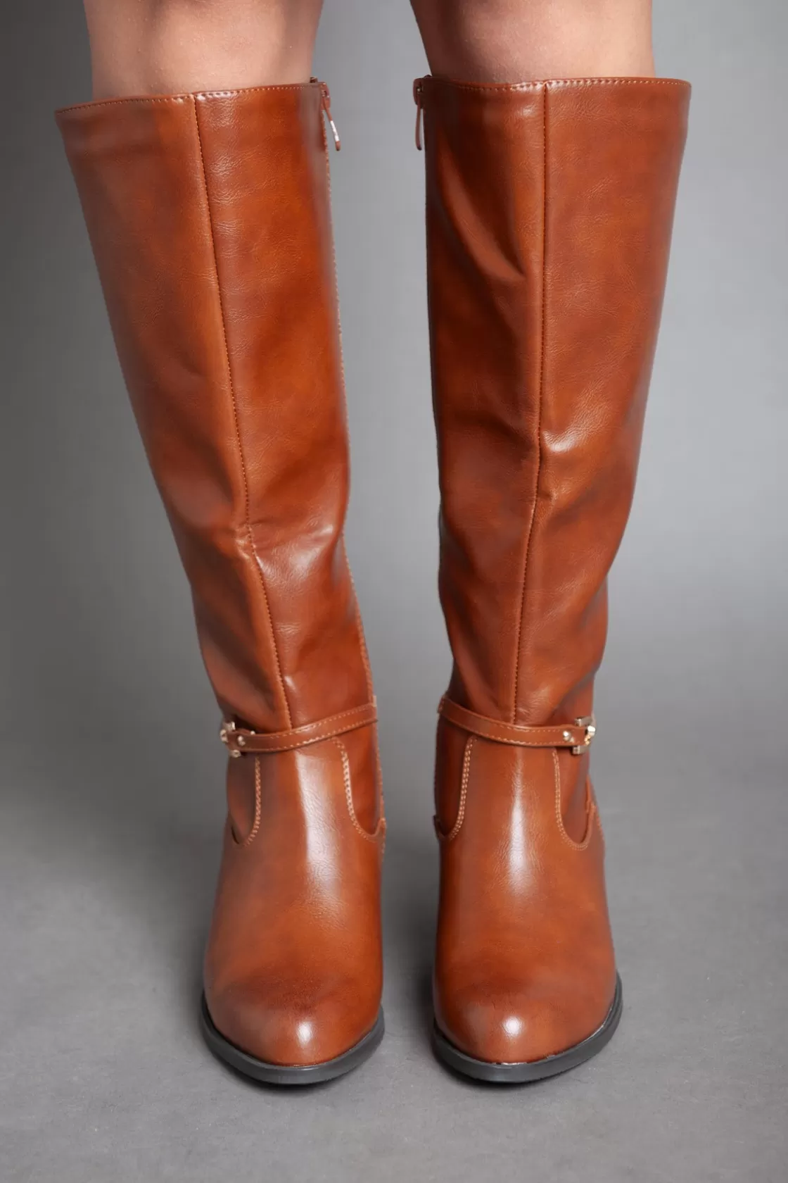 Boots*BREE Cowboy With Chains Knee Boot - Camel