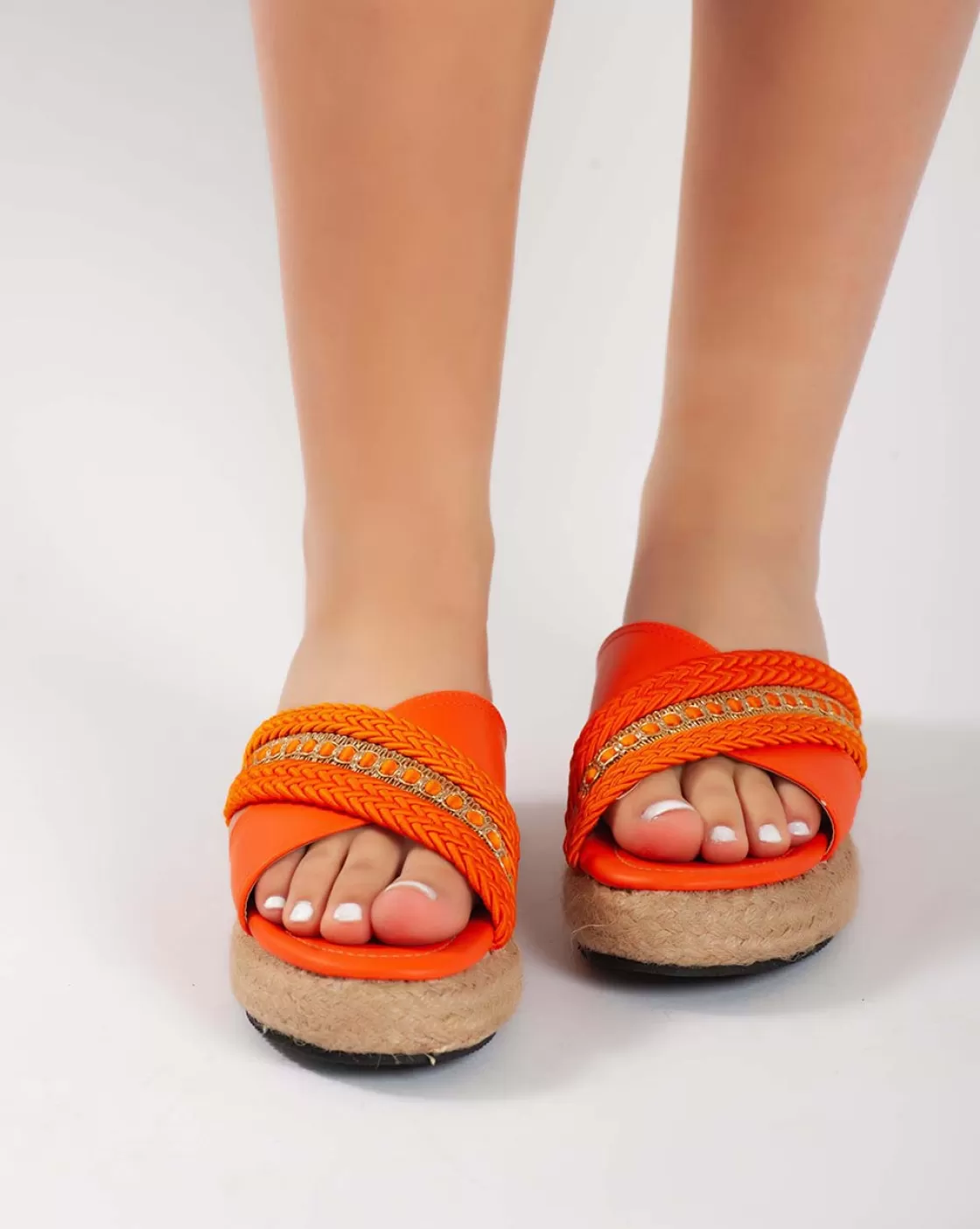 Slippers*BREE Cross Strap Slipper - Orange