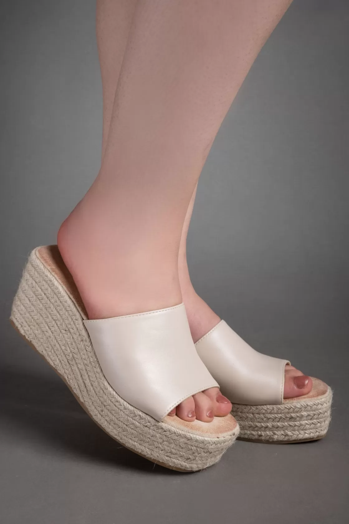 Sandals*BREE Espadrille Platform Sandals - Beige