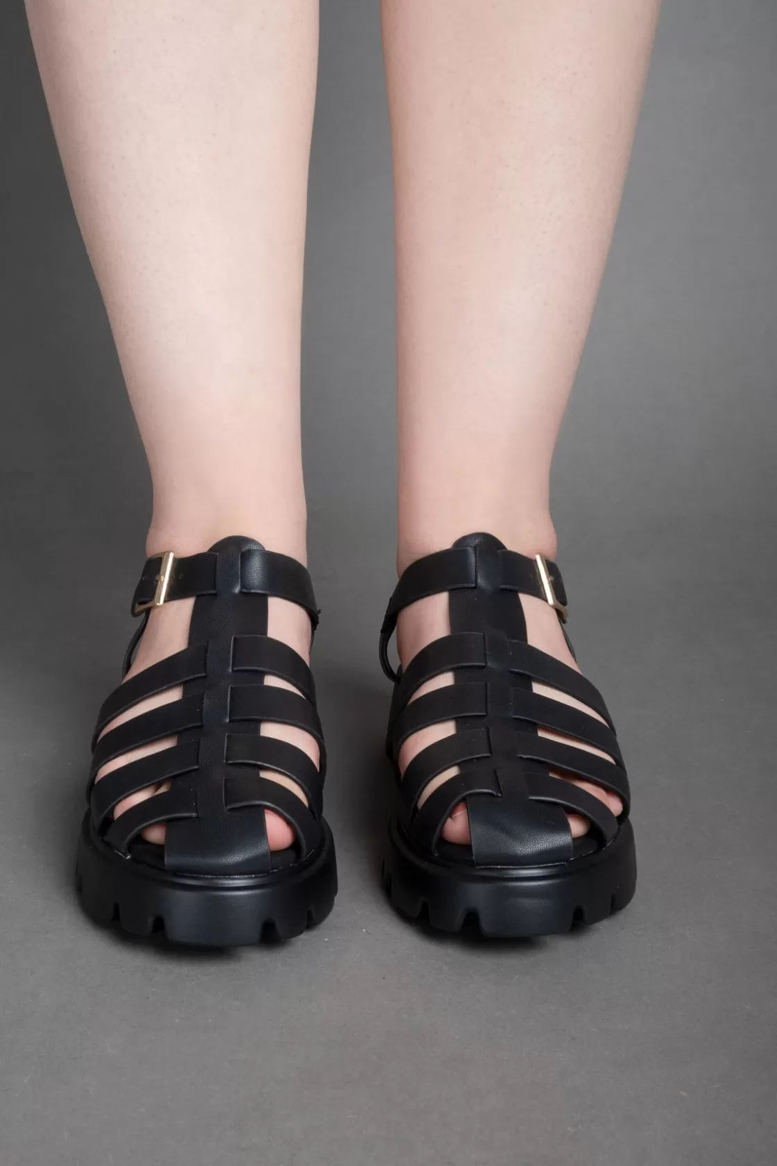 Sandals*BREE Gladiator Platform Sandals - Black