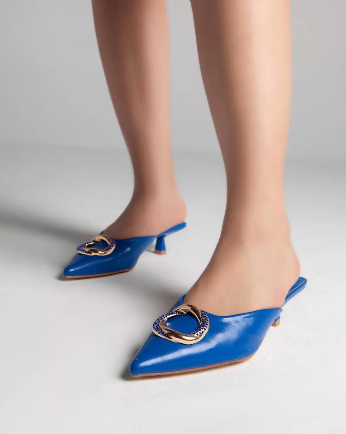 Sandals*BREE Golden Ring Closed Toe Mules - Sandals - Blue