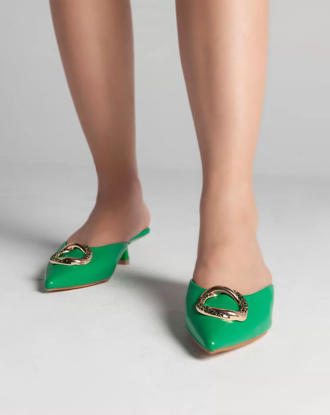 Sandals*BREE Golden Ring Closed Toe Mules - Sandals - Green