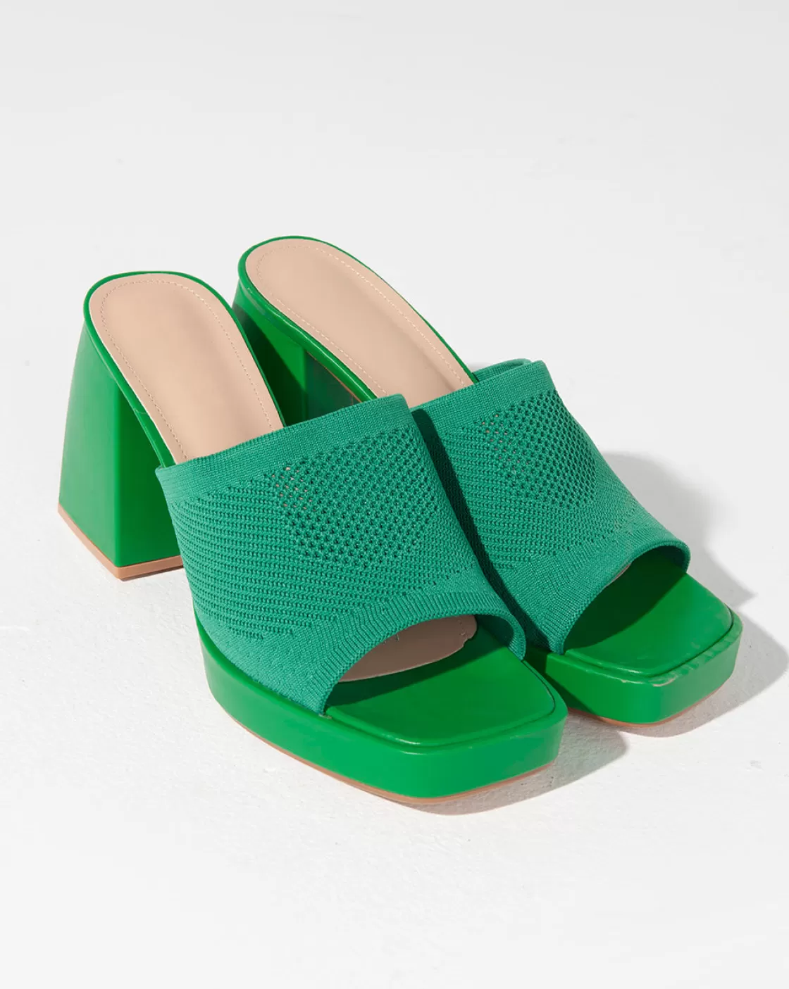 Sandals*BREE High Heels Opened Toe Mules - Sandals - Green