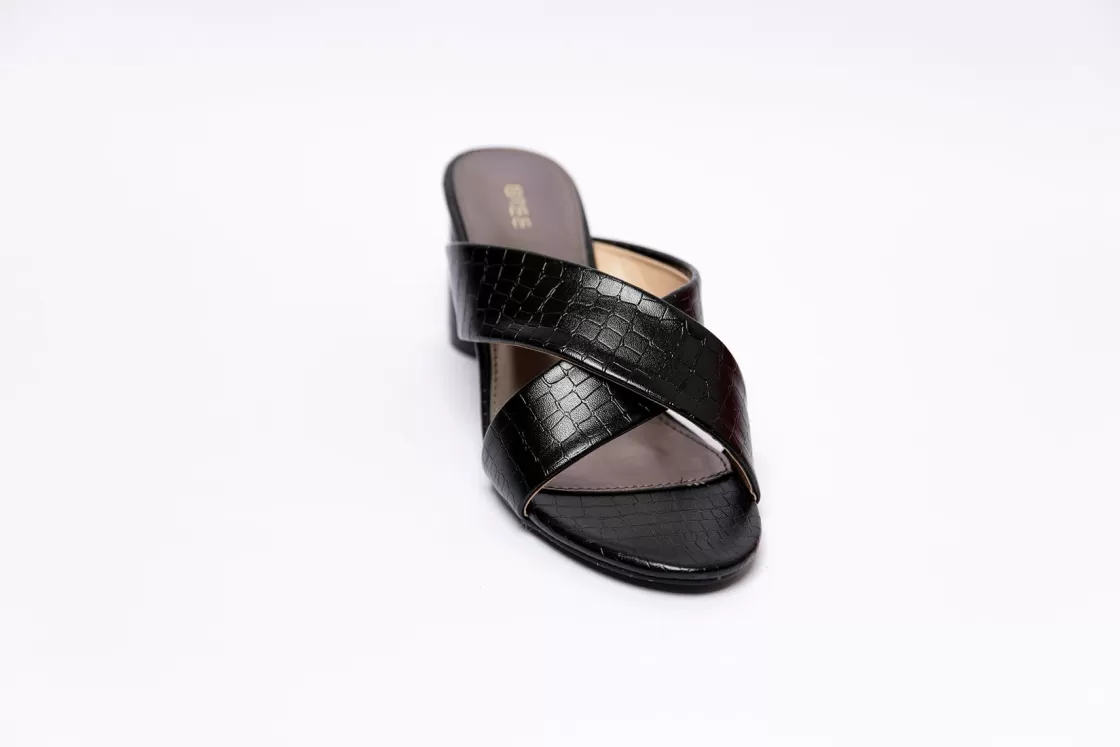 Sandals*BREE Holographic Cross Strap - Mules