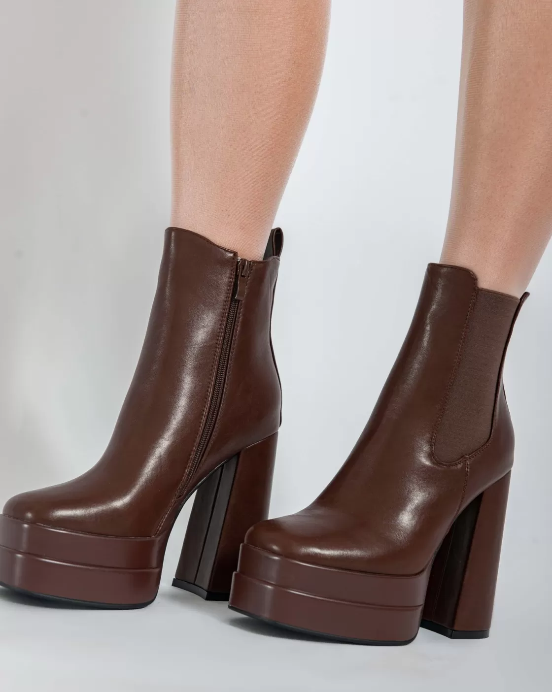 Boots*BREE Kyana High Heel Ankle Boots - Brown