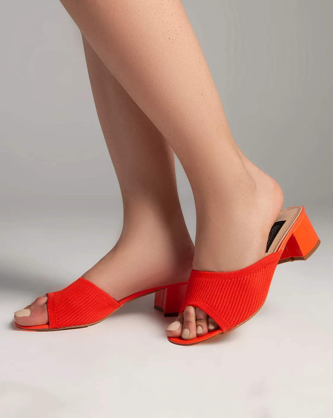 Sandals*BREE Low Heels Opened Toe Mules - Sandals - Orange