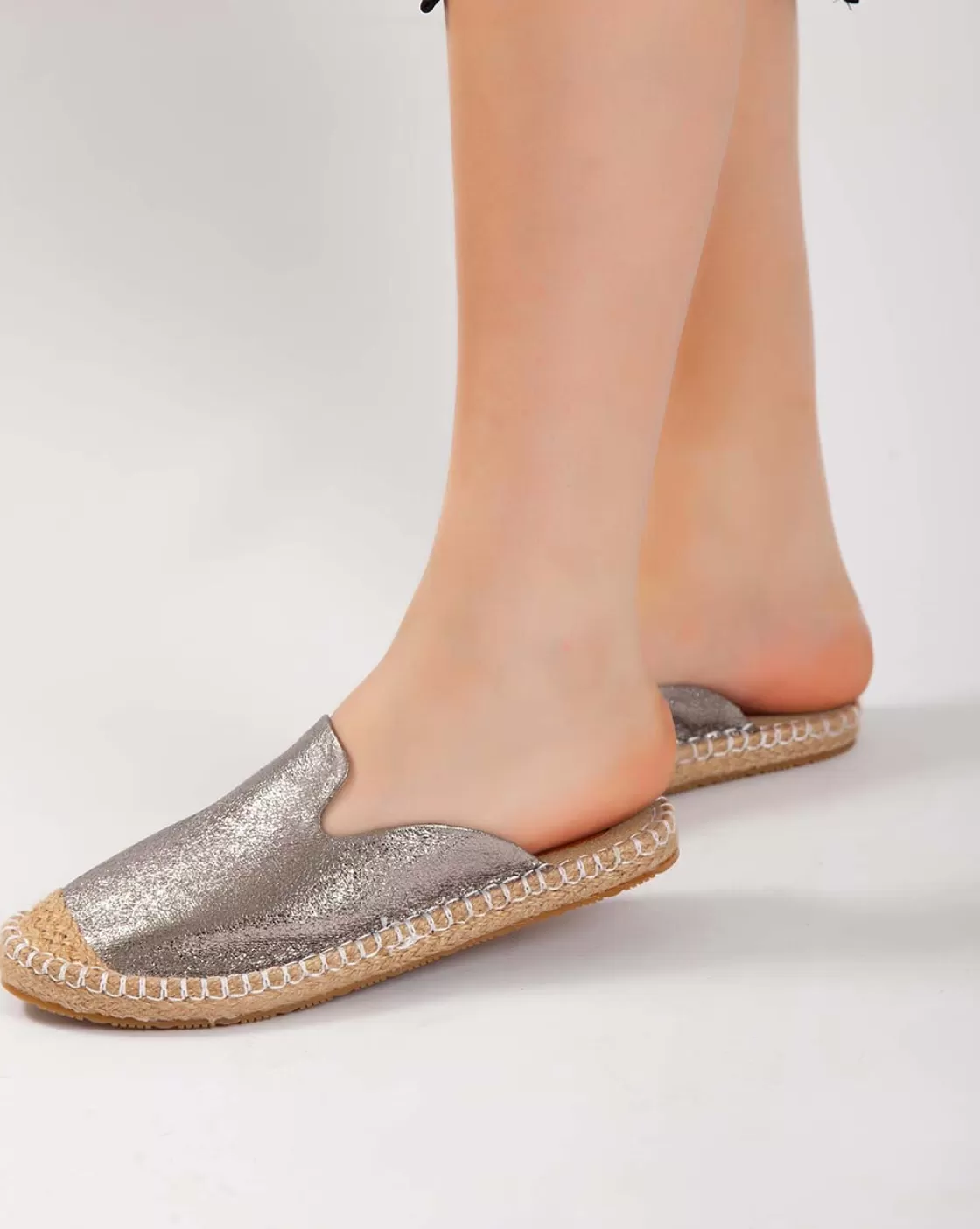 Sandals*BREE Metallic Mules - Silver