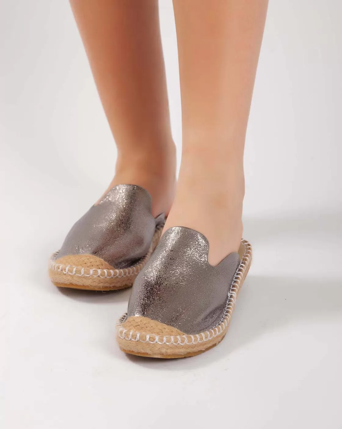 Sandals*BREE Metallic Mules - Silver