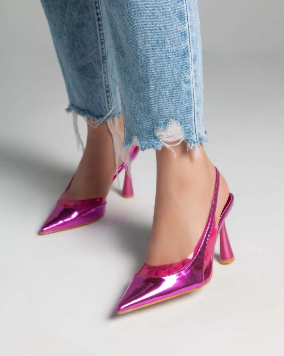 Heels*BREE Metallic Sling Back - Heels - Pink