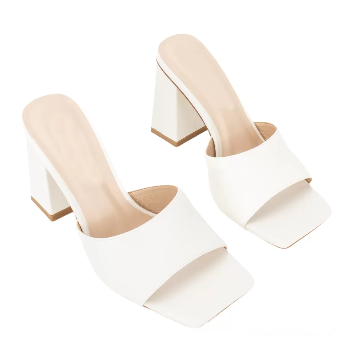 Sandals*BREE Moda Block Heel Mules - White