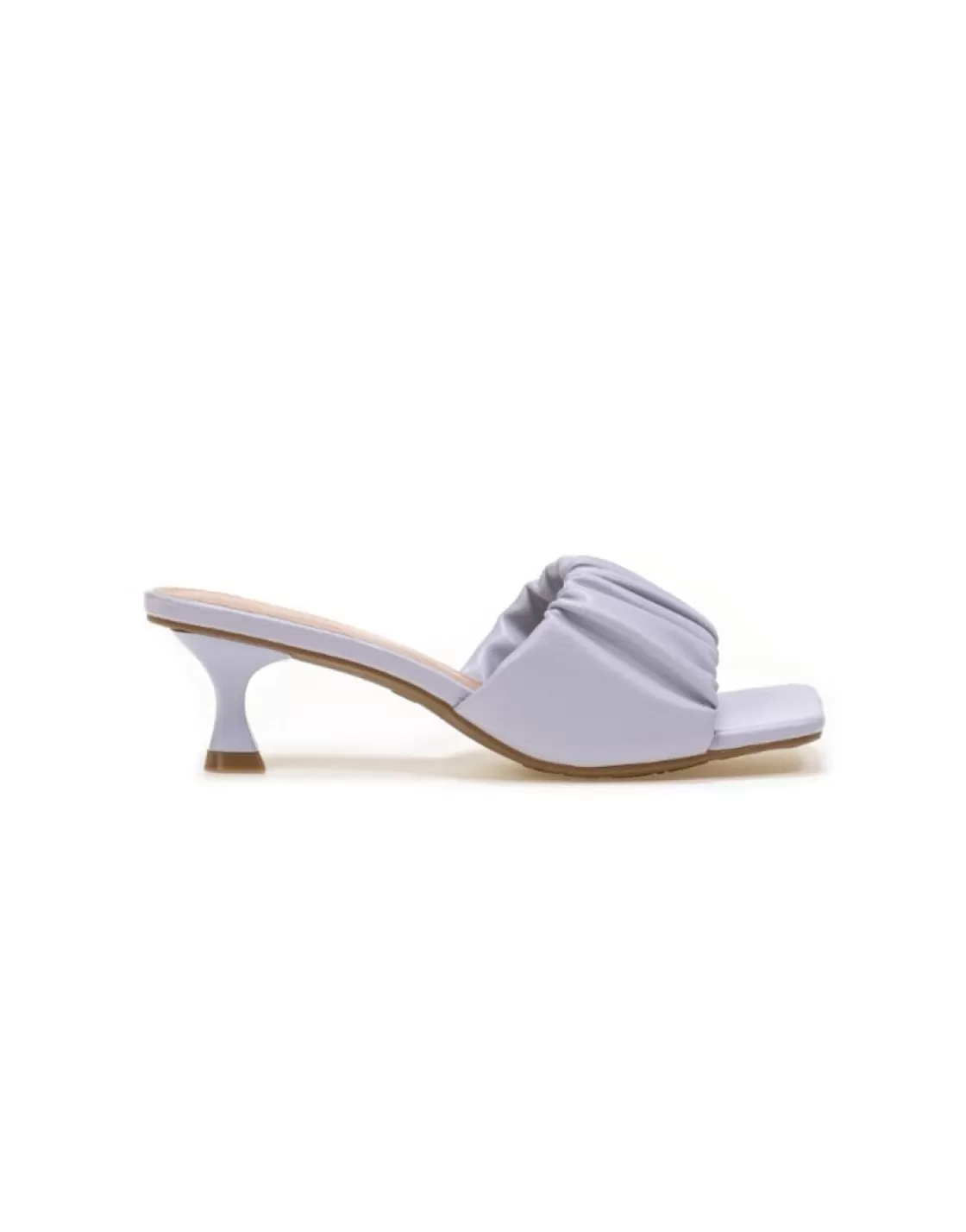 Sandals*BREE Mules Pedal With Frilled Band - Sandal Heels - Purple