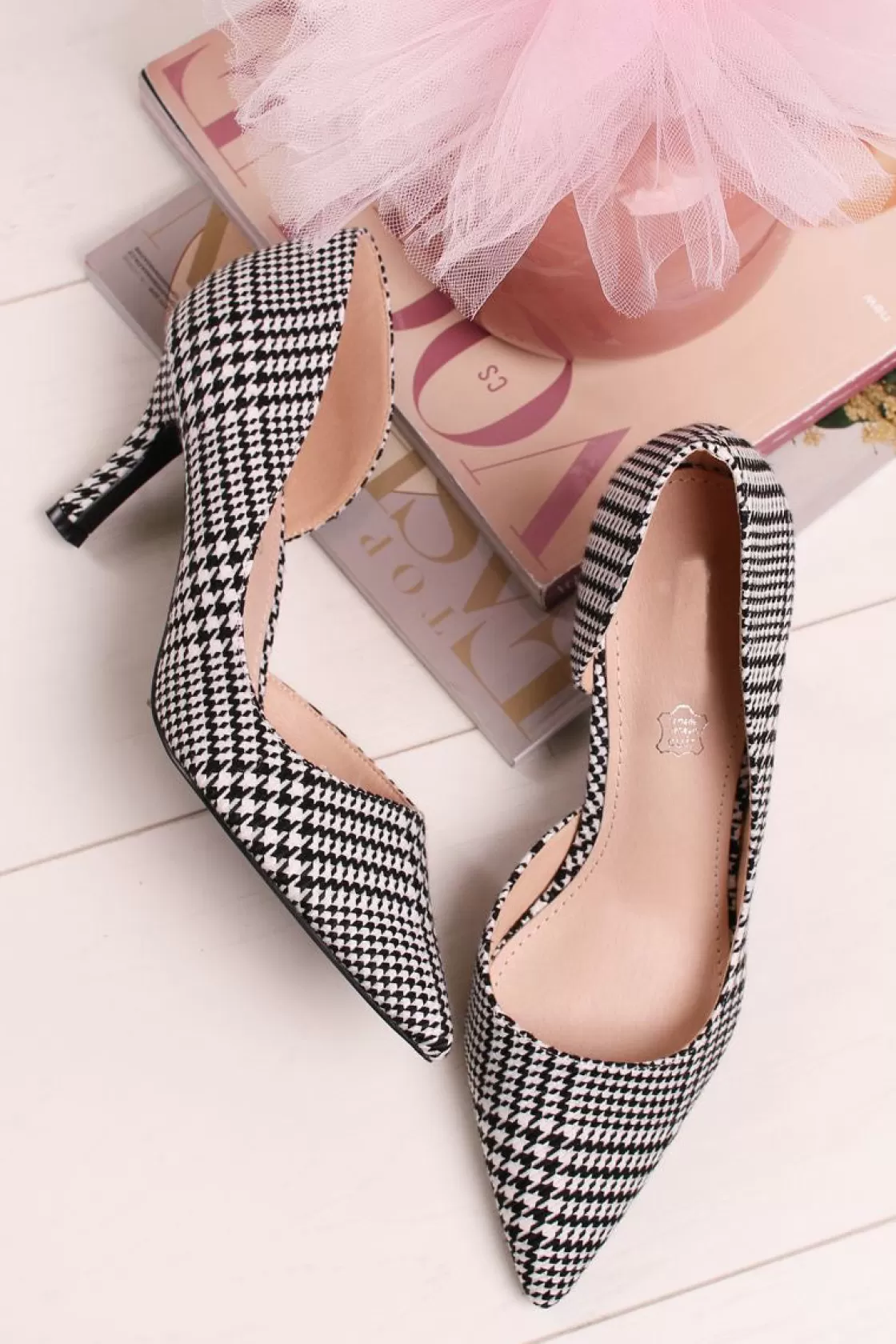 Heels*BREE Pointed Plaid High - heeled shoes