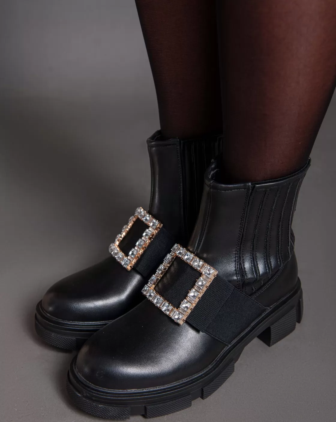 Boots*BREE Rangers Strass Buckle Boots - Black