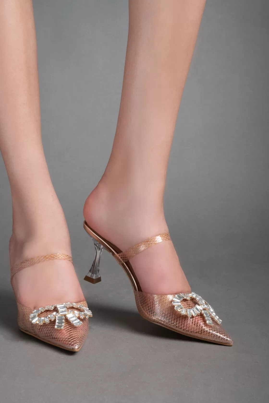 Heels*BREE Shinny See Through Heels - Champagne