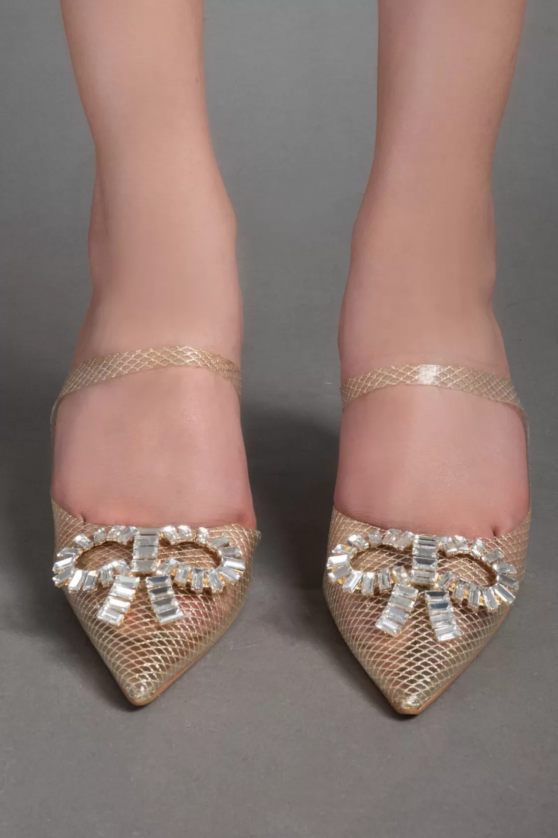 Heels*BREE Shinny See Through Heels - Gold