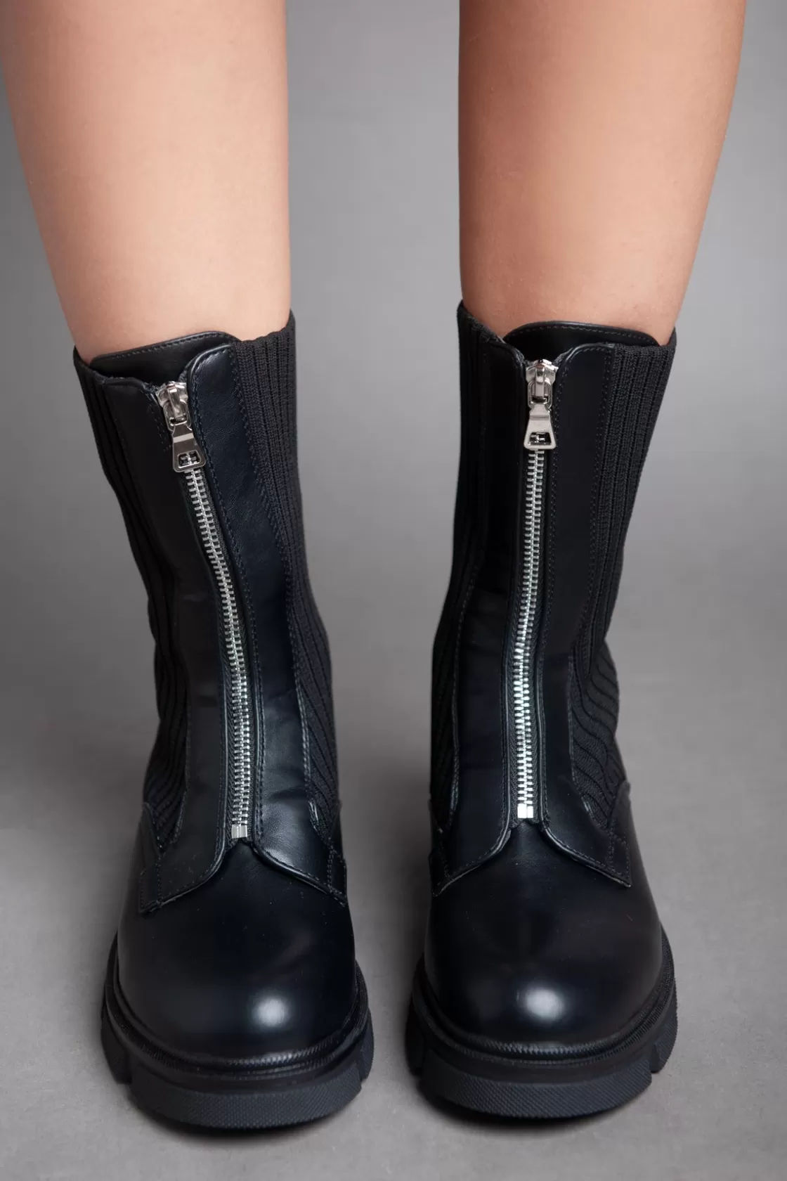 Boots*BREE Sided Socks - Half Boot - Black