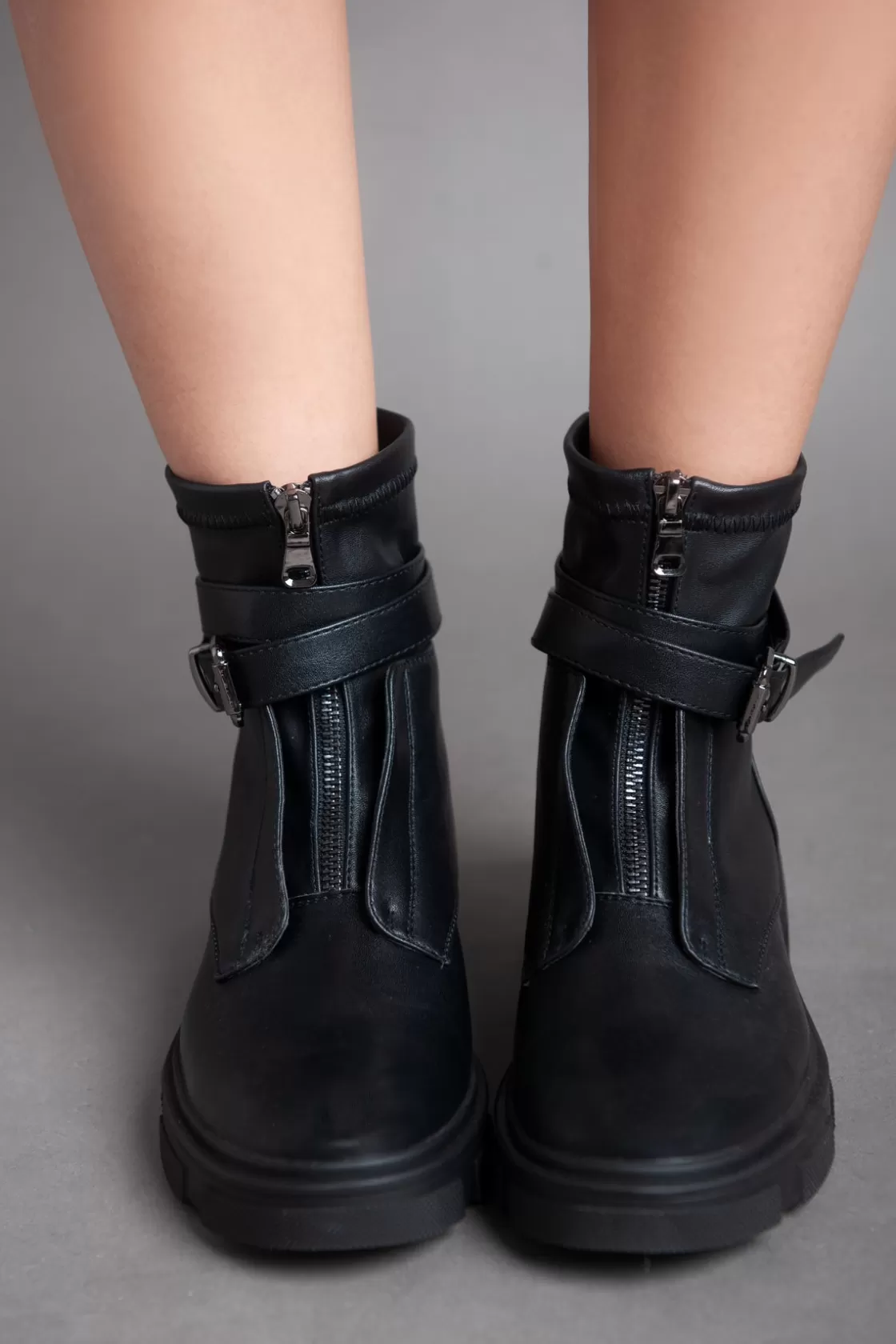 Boots*BREE Strap Ankle Boot - Black