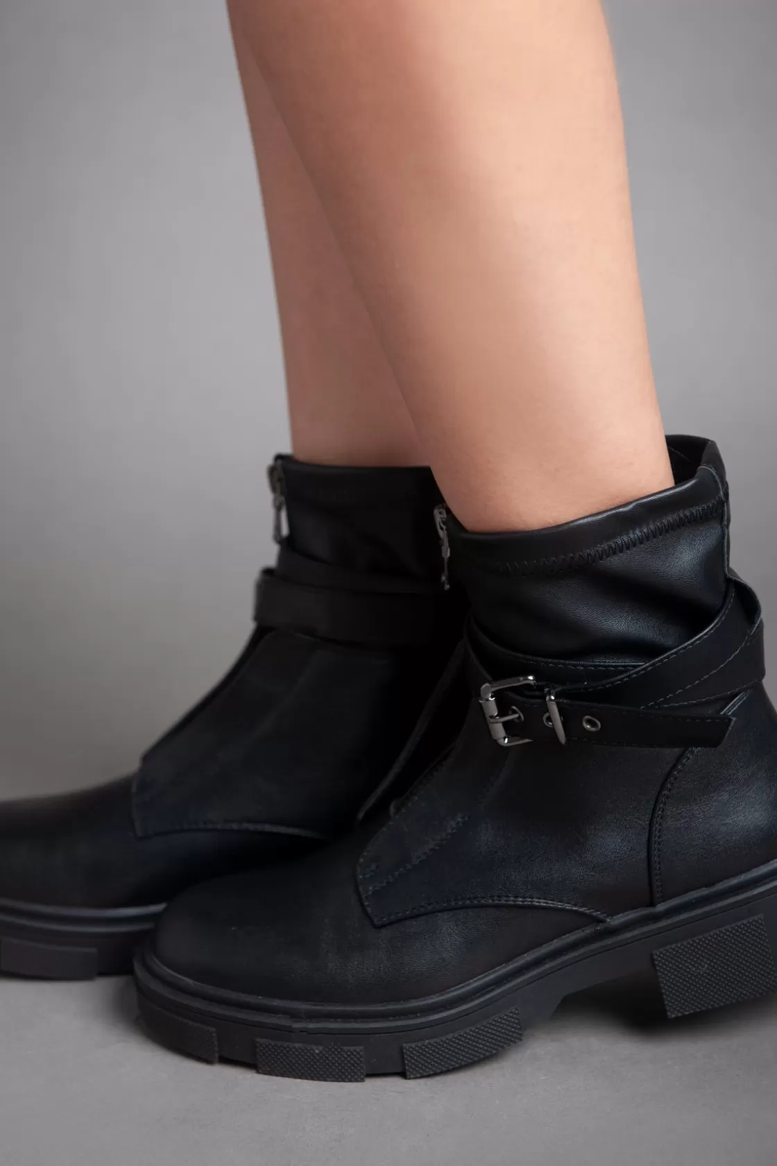 Boots*BREE Strap Ankle Boot - Black