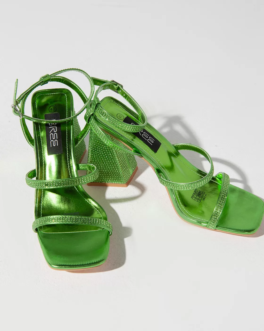 Sandals*BREE Strass Ankle Strap - Sandals - Green