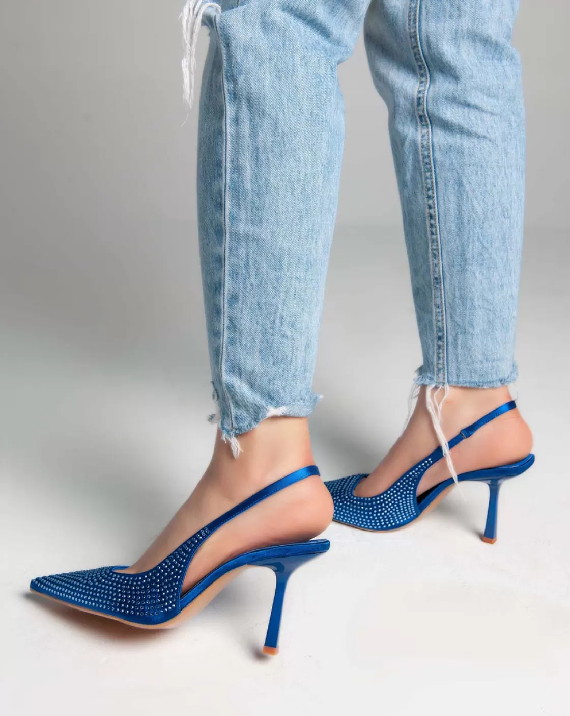 Sandals*BREE Strass Sling Back Pumps - Heels - Blue