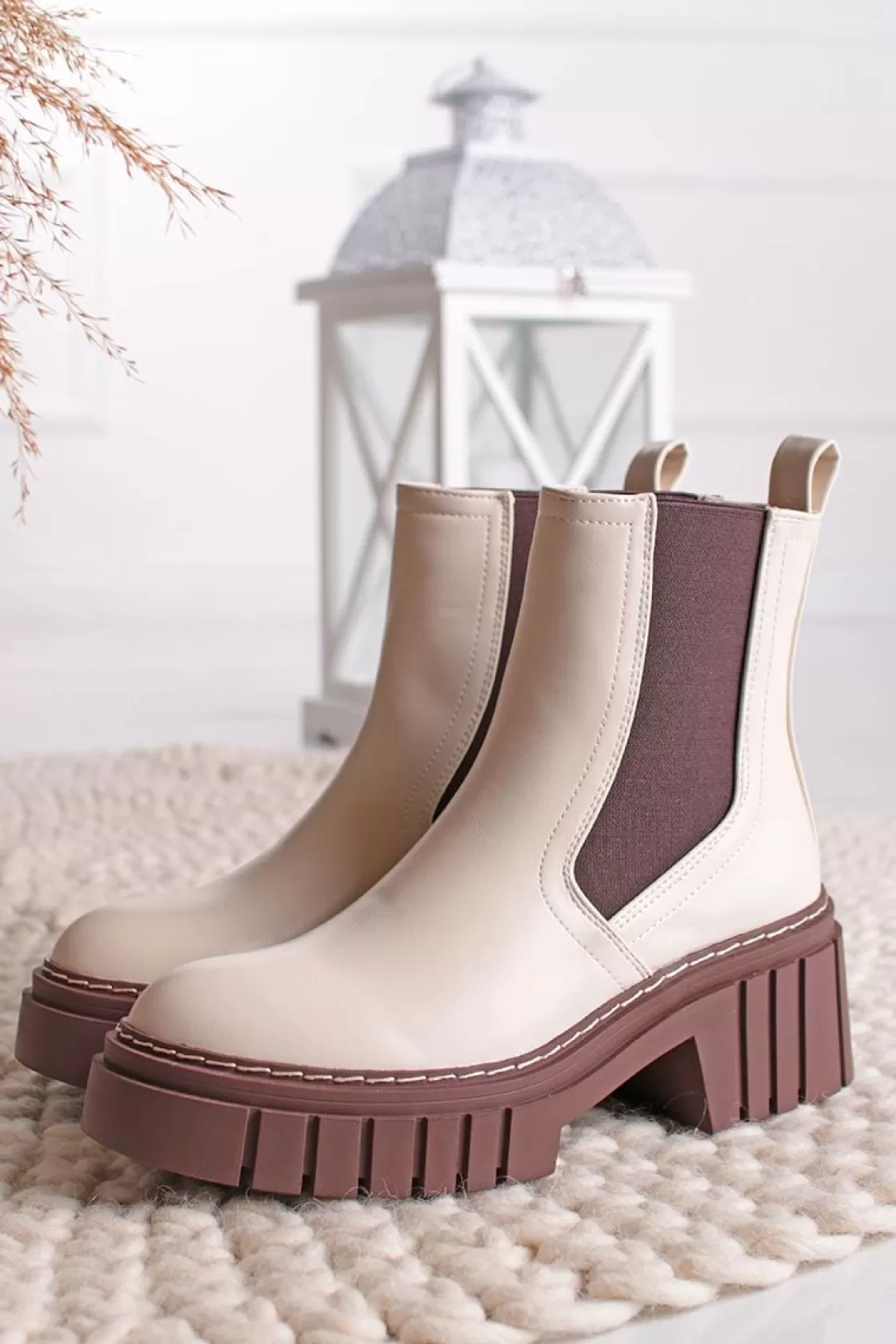 Boots*BREE Suedo Ankle Boots - Beige