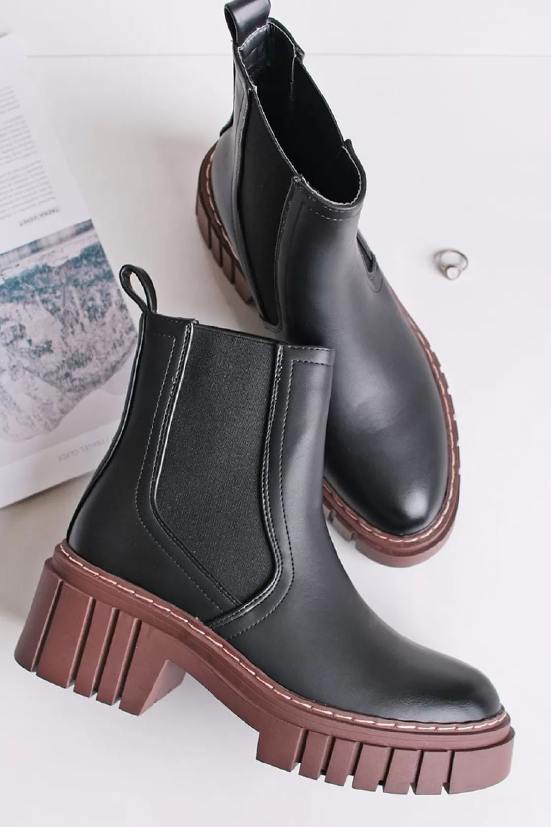 Boots*BREE Suedo Ankle Boots - Black