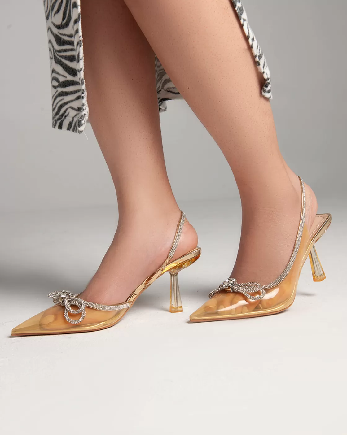 Heels*BREE Transparent Sling Back Heels - Yellow