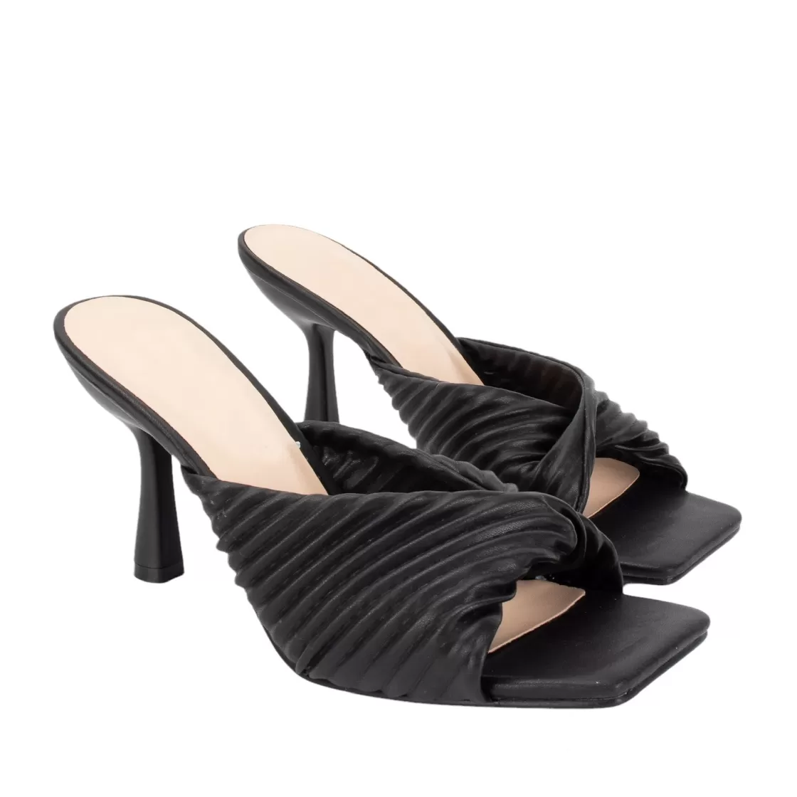 Sandals*BREE Twist Strap Mules - Black