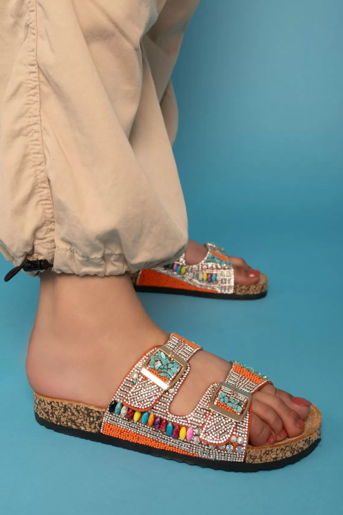 Slippers*BREE Vintage Boho Slippers - Orange