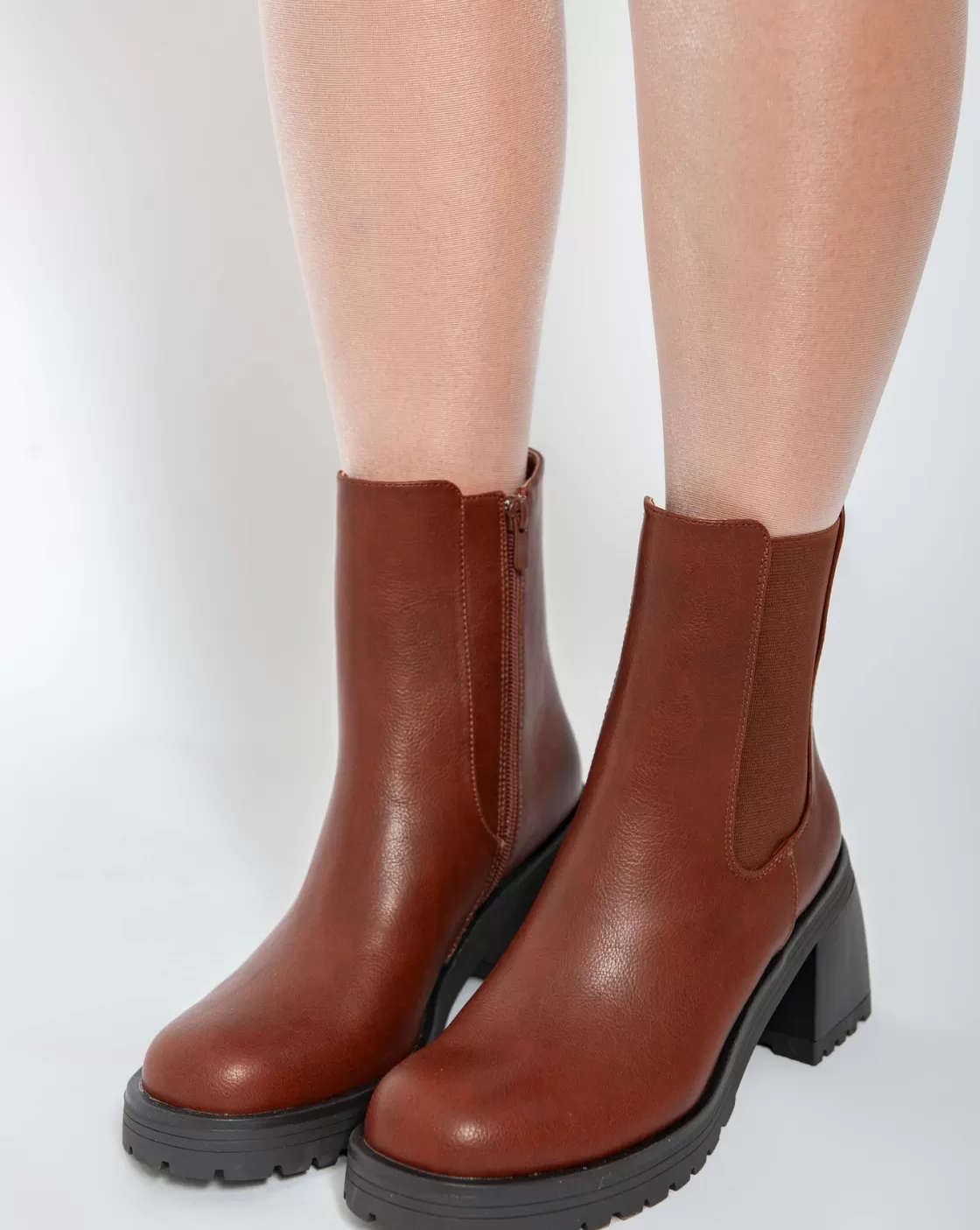 Boots*BREE Warm Biker Ankle Boots - Camel