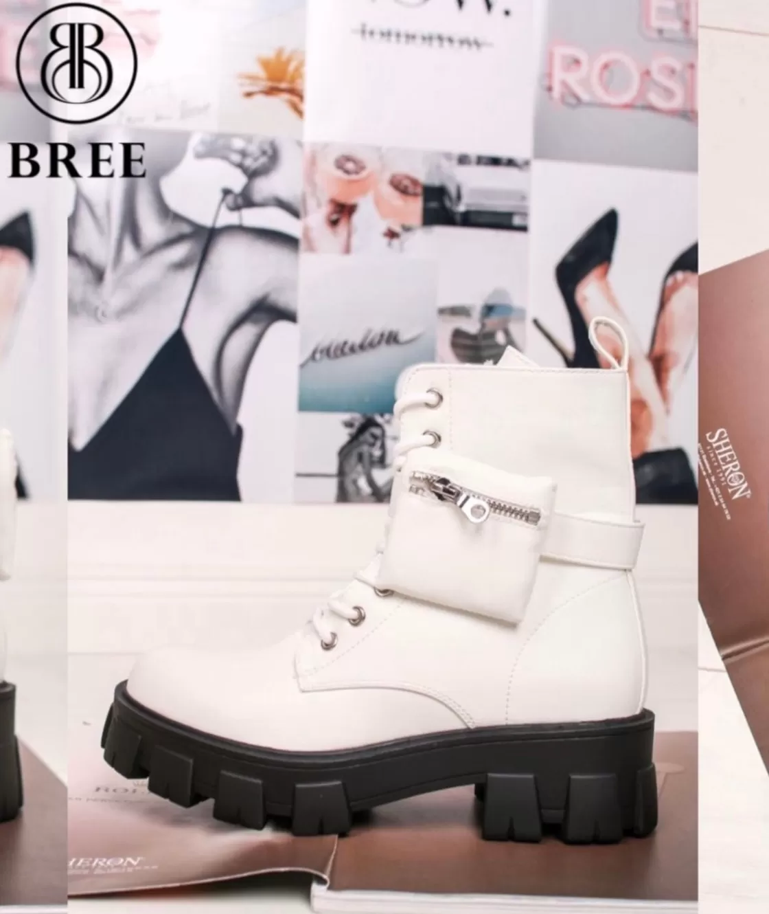 Boots*BREE White Platform Boots