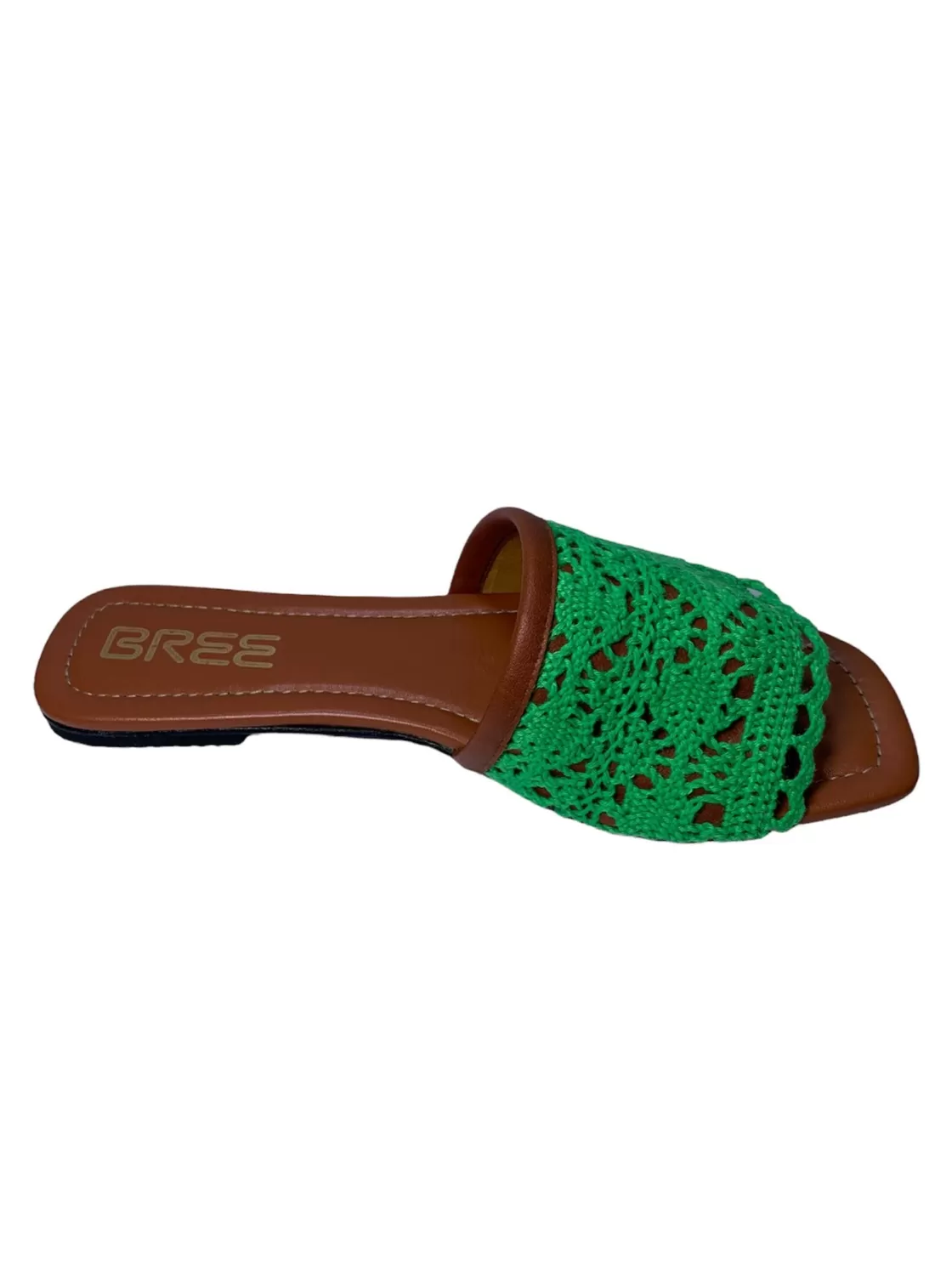 Slippers*BREE Woven Flat Slippers - Green