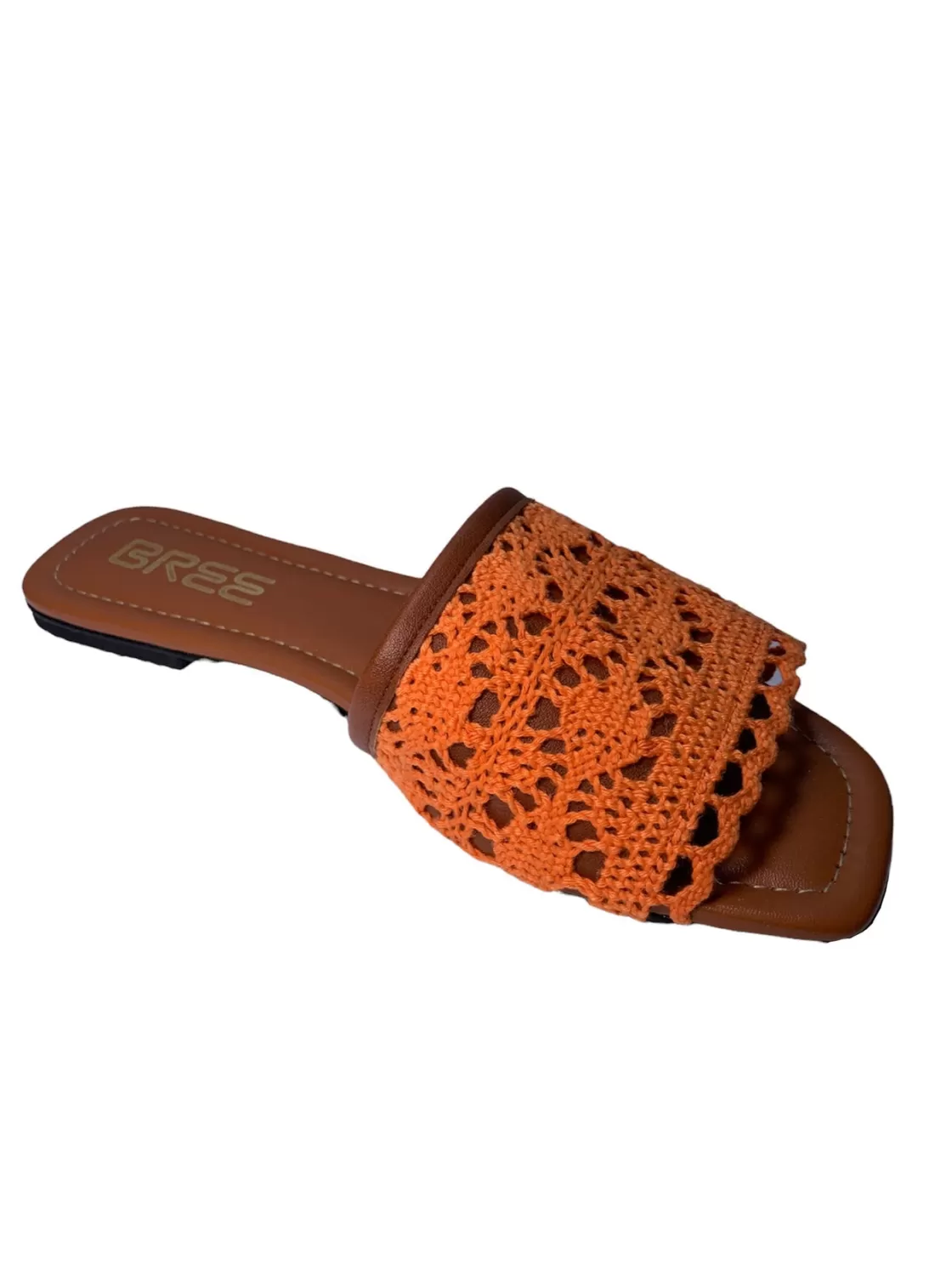 Slippers*BREE Woven Flat Slippers - Orange